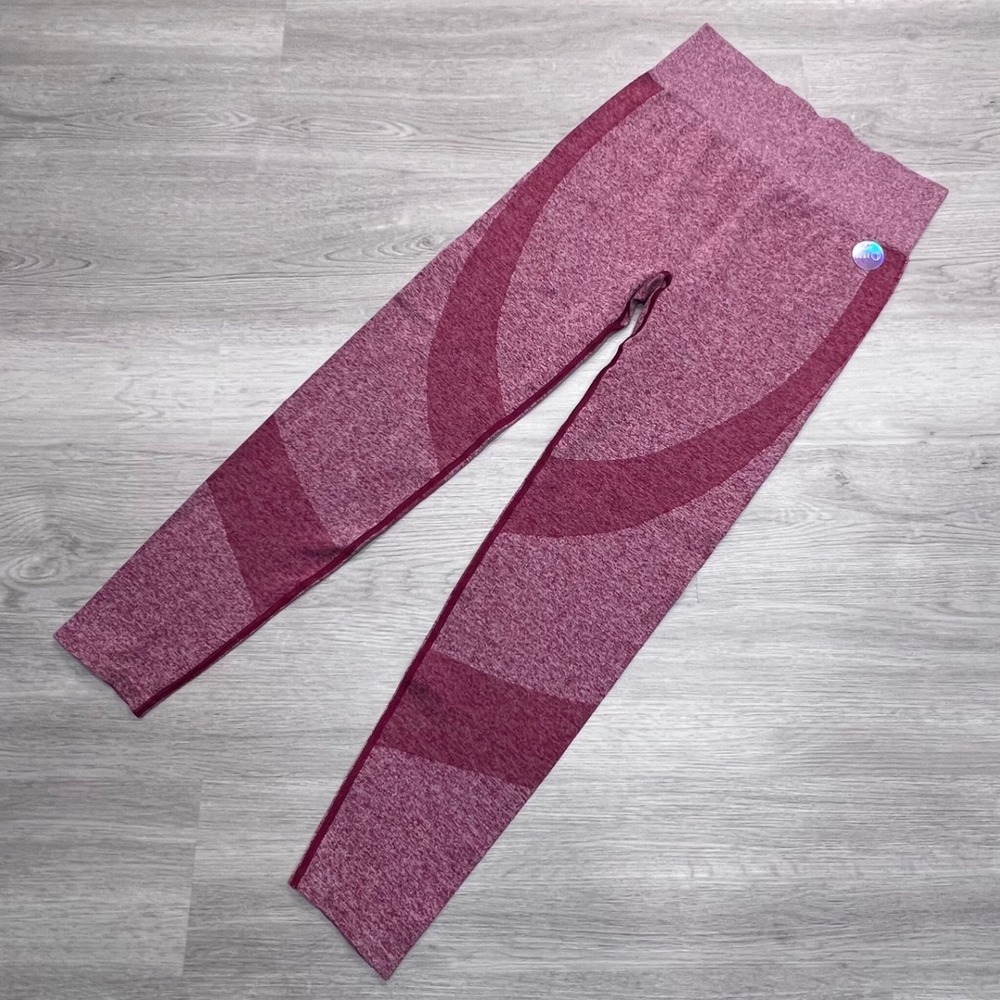 PINK Victoria's Secret Seamless High Waist Leggings Burgundy Marled Large NEW